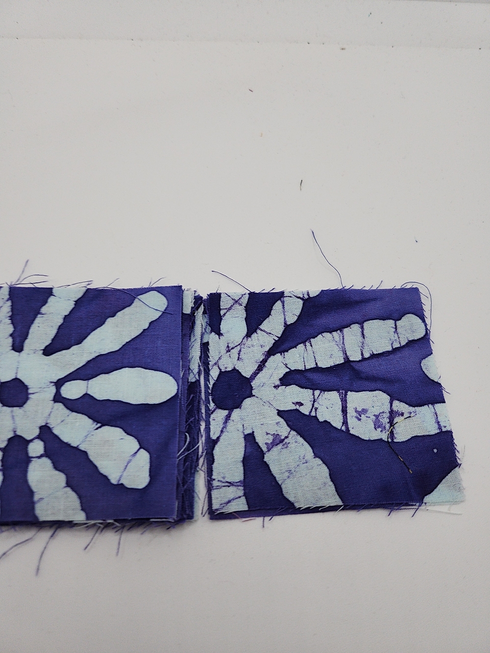 2.50 Inch Blue Floral Batik Fabric Squares